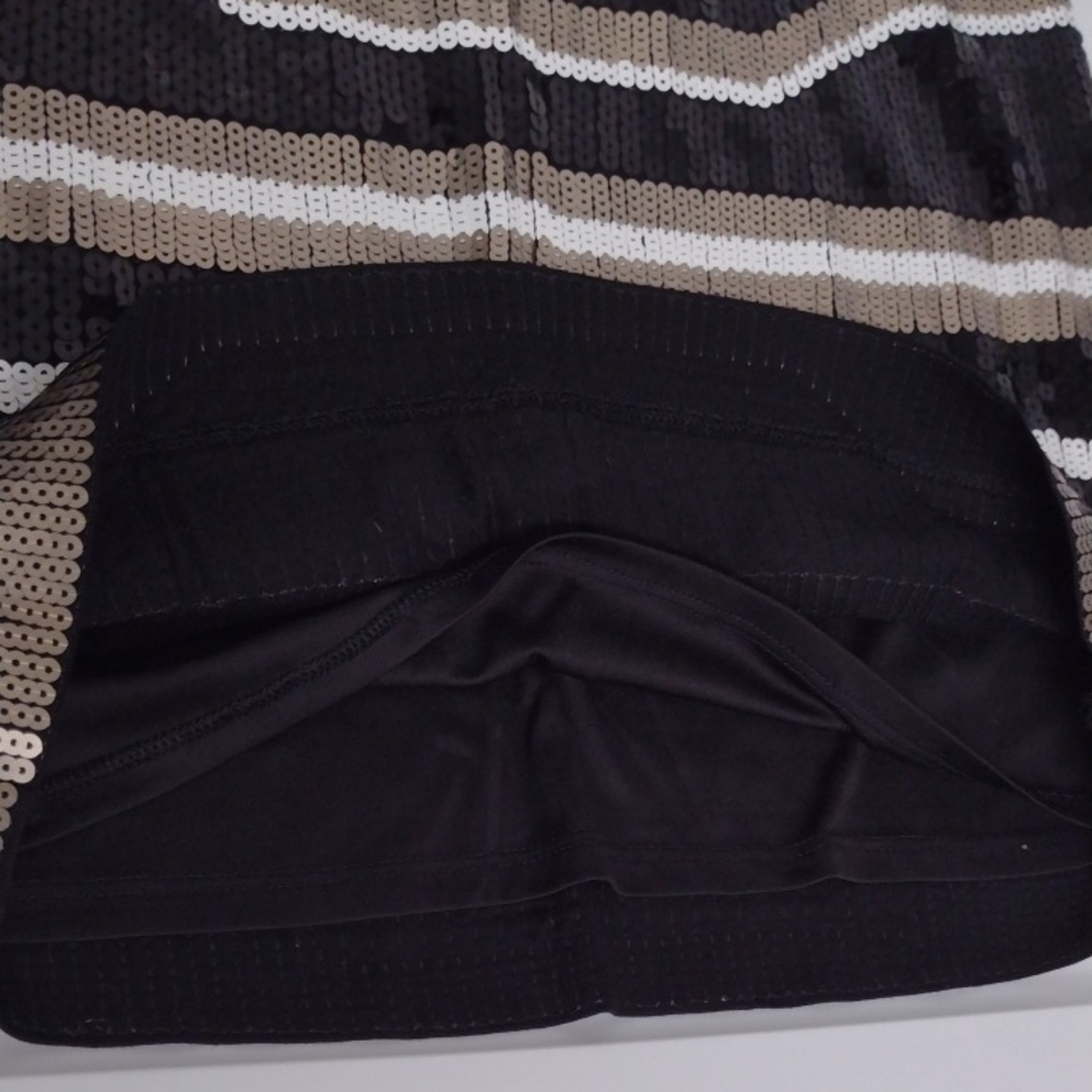 Express Black and Silver Sequin Pencil Mini Skirt Y2K, Rumba,Cocktail. - Picture 5 of 11